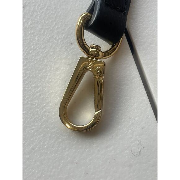 LOUIS VUITTON Monogram Black Leather MM Hand Bag Lock Strap Dust Bag - Picture 5 of 16